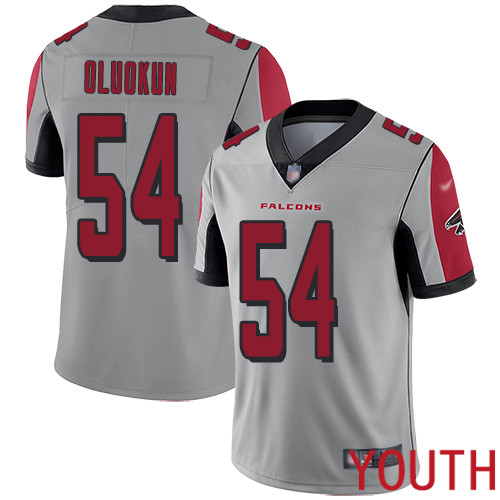 Atlanta Falcons Limited Silver Youth Foye Oluokun Jersey NFL Football #54 Inverted Legend